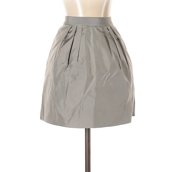 J. Crew | Silk Silver Gray Pleated Skirt - Picture 3 of 3